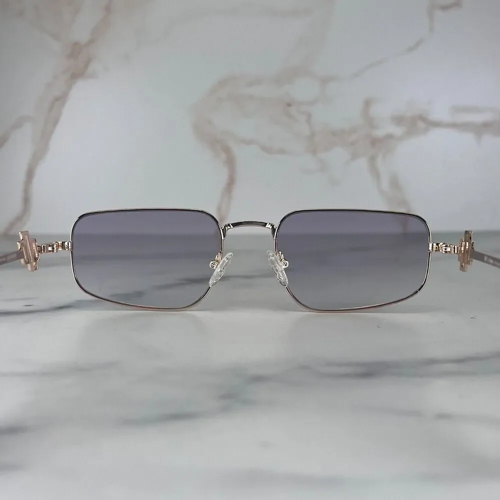 LeSpec METAGALACTIC Sunglasses Metal Gold Frame Lilac Lenses 55-20-145 Unisex - Picture 4 of 12